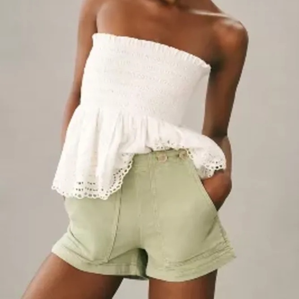 NWT Anthropologie Pilcro Kit Utility Shorts In Moss 31